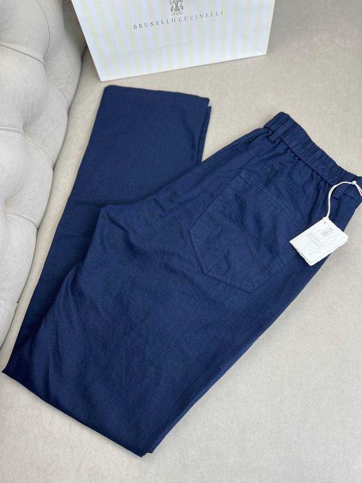 Мужские льняные брюки Brunello Cucinelli классические штаны d065