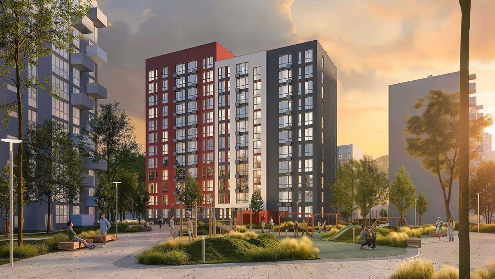 ЖК Evening 1-кімнатна квартира 35,25 м² з кухнею-вітальнею та лоджією | 6 поверх від забудовника