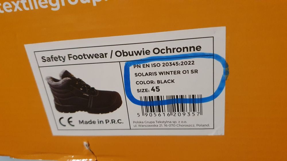 Buty męskie ocieplane robocze rozmiar 45