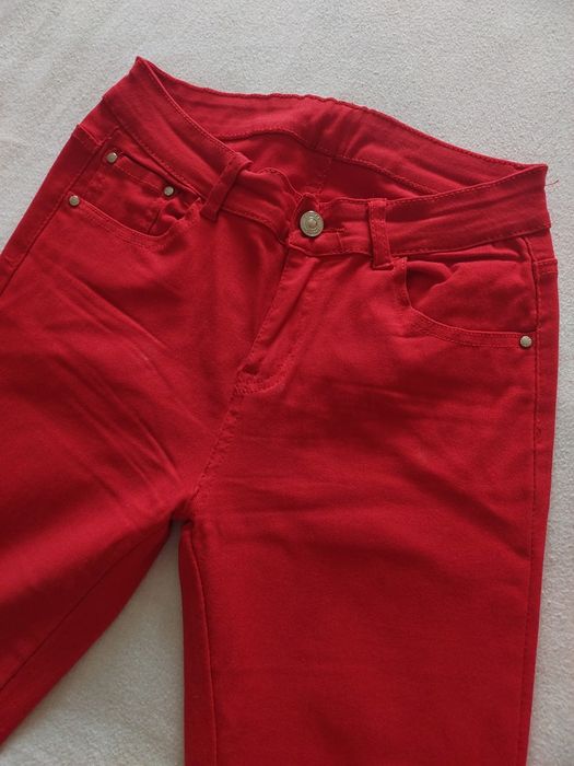 Calças Algodão Slim Vermelhas, M
