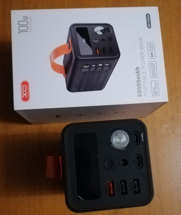 Портативный внешний аккумулятор (павербанк) XO PR204 60000 mAh 100W 
Е