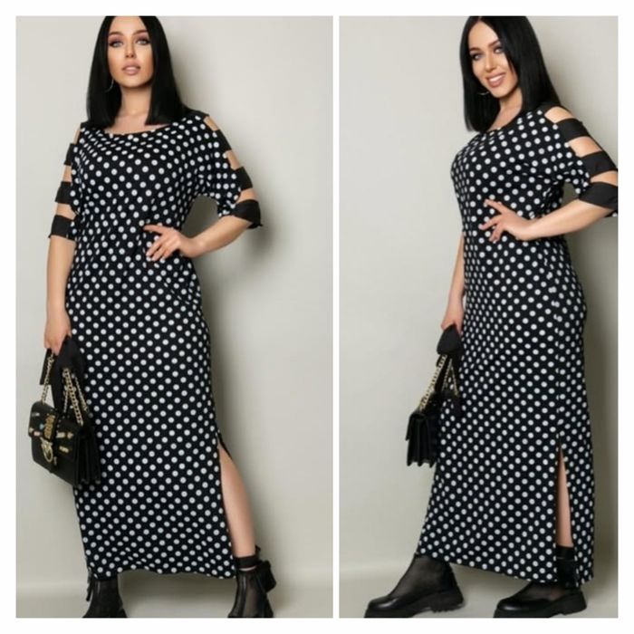 Знижка Розпродаж Трикотажна довга сукня з розрізом по нозі