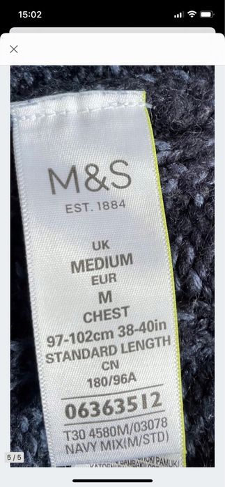 Marks & Spencer sweter niebieski półgolf rozmiar M zimowy