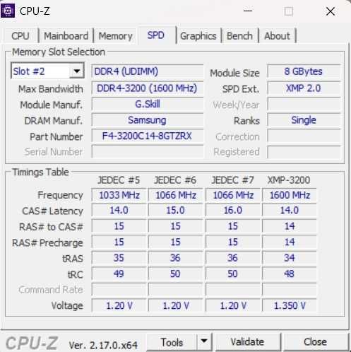 16GB 3200 MHz G.Skill DDR4 CL14