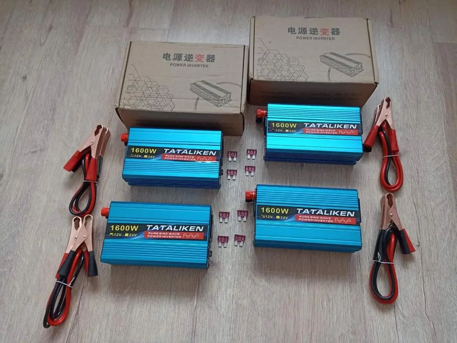 Інвертор 1600W / 1000W 12V 220V авто - потужний перетворювач напруги