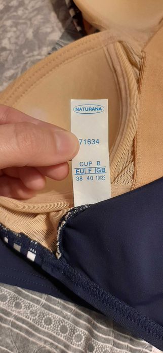 Strój kąpielowy jednoczęściowy Naturana granatowy kwiaty