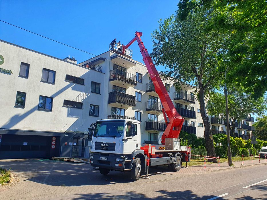 Podnośnik koszowy Pruszków , zwyżka, wysięgnik 20m - 53m