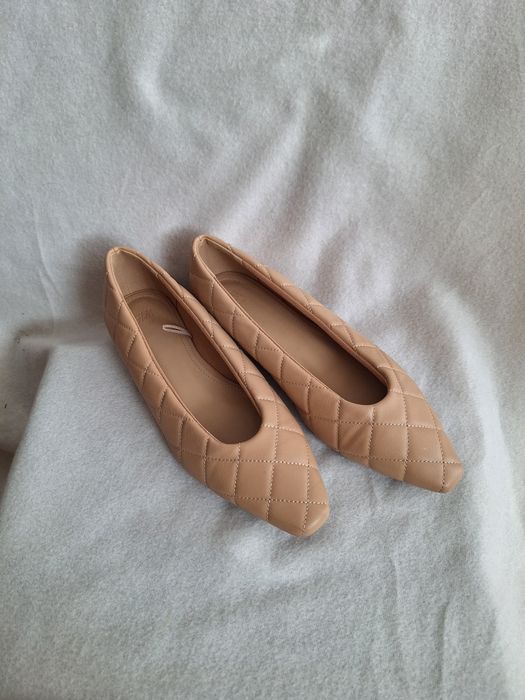 Baleriny beżowe H&M  roz.38,5-39