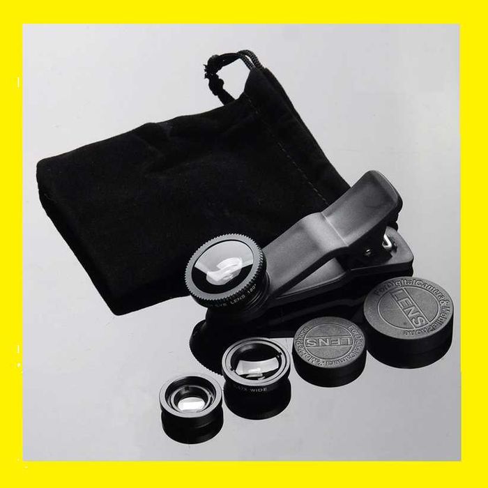 НАЙКРАЩА ПРОПОЗИЦІЯ! Набір об’єктивів 3-в-1 для смартфона, макро...