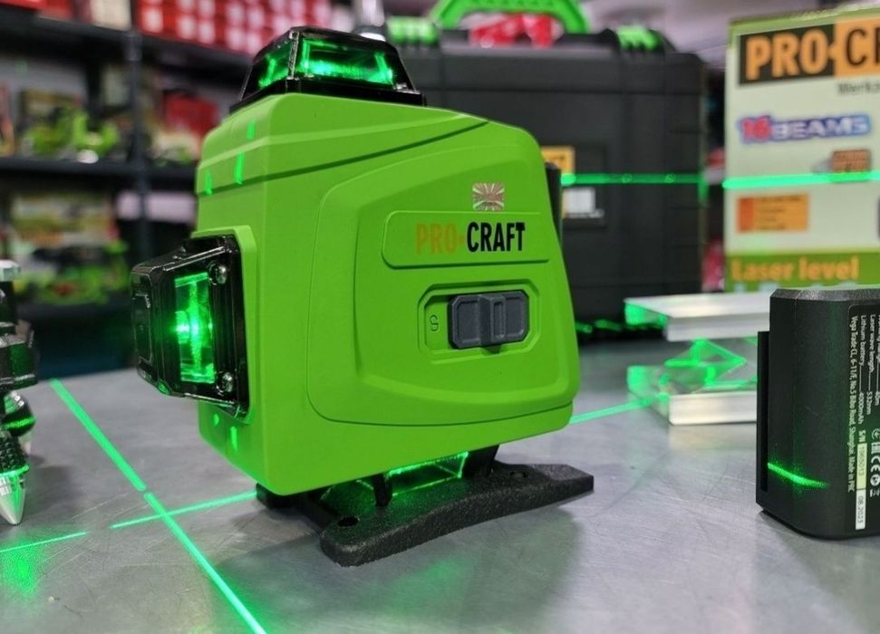 4D Лазерный уровень нивелир ProCraft 2Акум. Тонкий Луч Точный