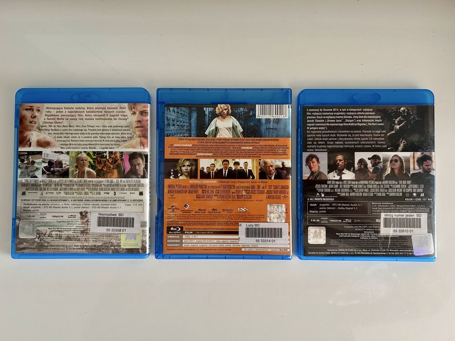 Zestaw 3 filmow blu ray -  wysylka gratis !