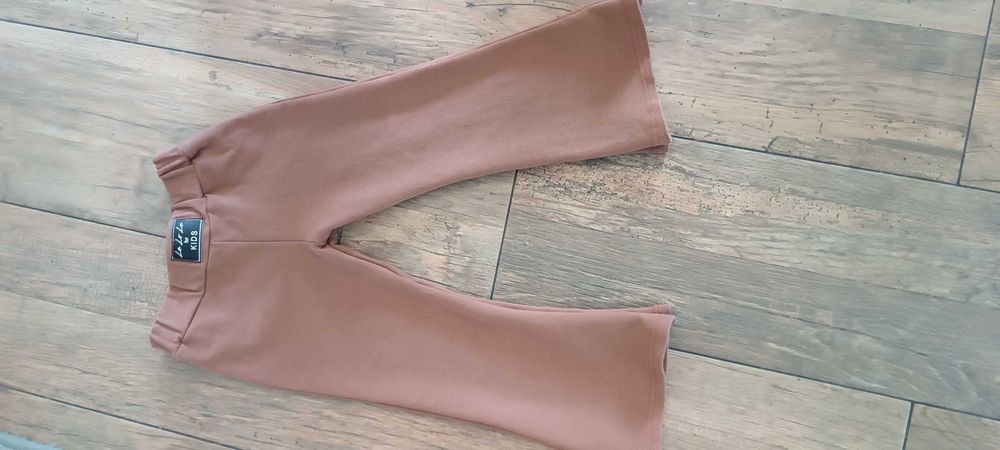 Spodnie dzwony dla dziewczynki polskie lalola 92/98 brazowe