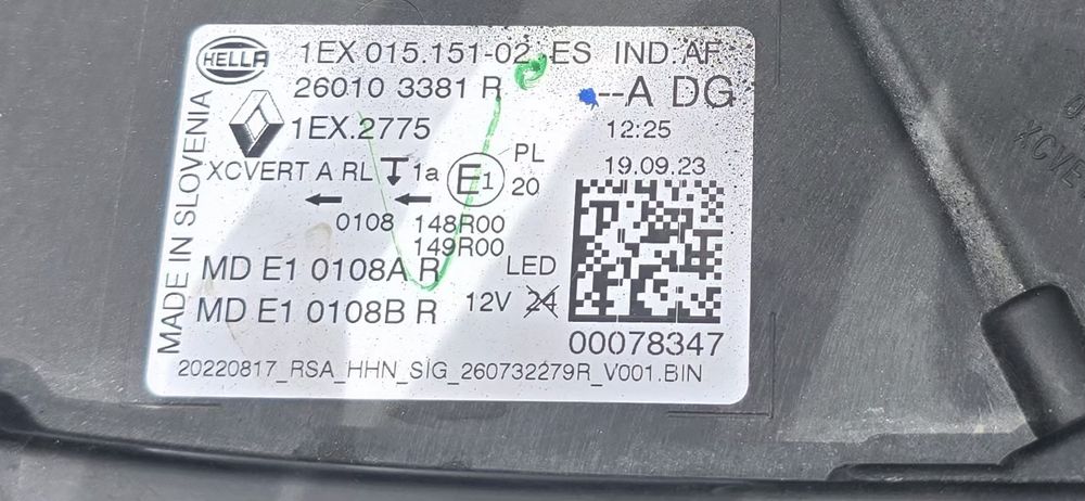 Ótica Direita Full LED Renault Austral (2022-2026) HELLA - Como Nova