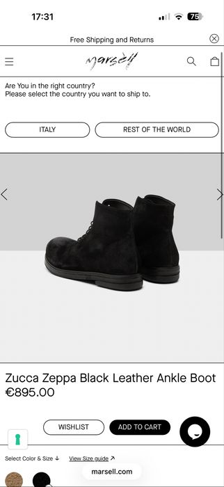 Черевики Marsell нові Zucca Zeppa Black Leather Ankle Boot ботинки