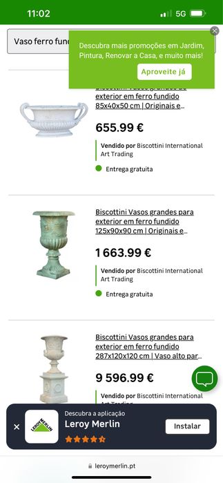 Vaso em ferro fundido muito antigo