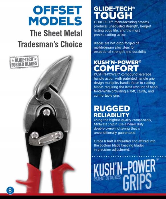Nożyce do blachy ręczne MidWest MWTSS6510L 0,79 mm (Lewe)