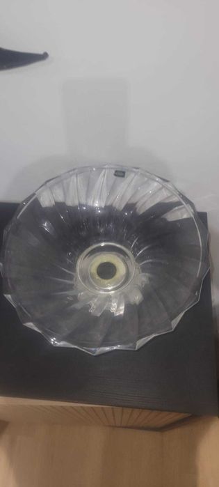 Grande Fruteira Cristal Bohemia (35cm) - Base Prata (Pequeno Defeito)