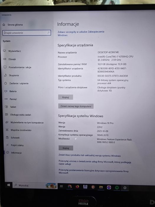 Dell XPS 15 9550 – Dotykowy UHD, i7-6700HQ, 16GB RAM, win10 pro x64