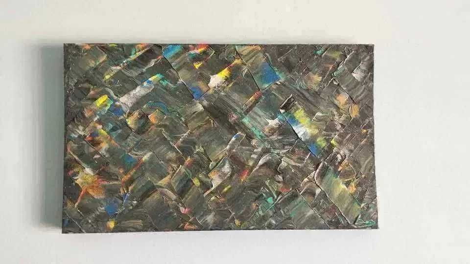 Tela abstracta pintada a acrílico, medidas 50x30cm.