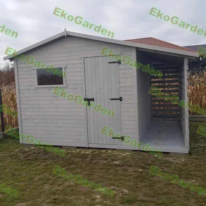 Domek narzędziowy, ogrodowy, drewutnia, montaż, transport