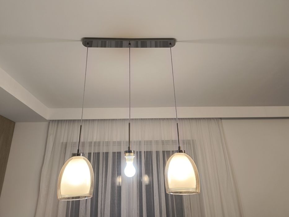 Lampa wisząca ALFA herbaciana jeden klosz uszkodzony