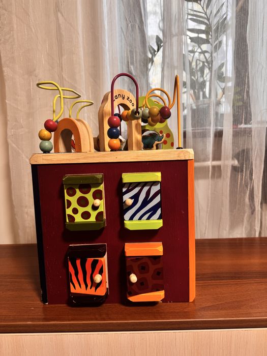 Бізікуб Battat Зоо-куб дерев'яний, деревянный бизи куб