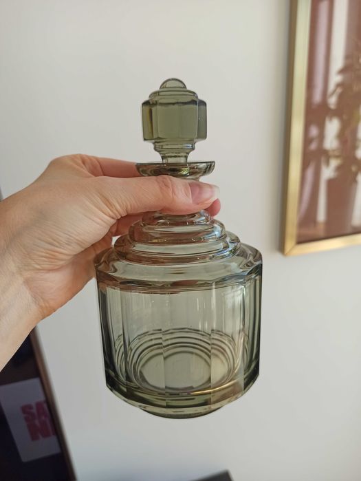 Zestaw do likieru szkło szlifowane Czechosłowacja -  Moser / Bohemia