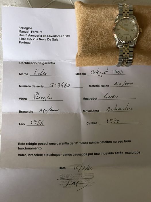 Rolex Datejust 36mm Aço e Ouro 1603