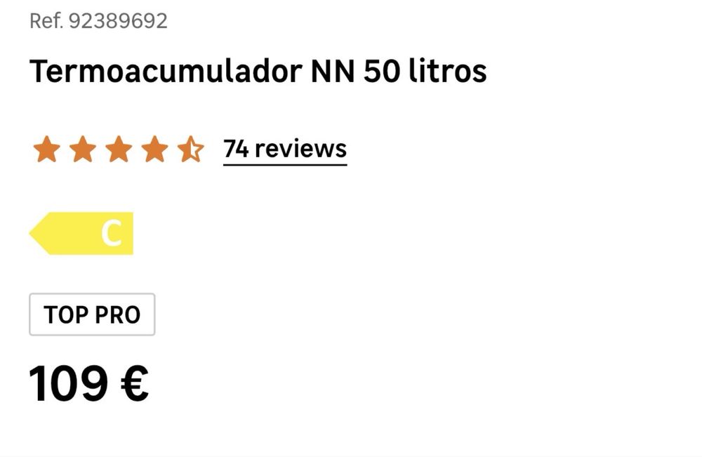 Termoacumulador NN 50 litros