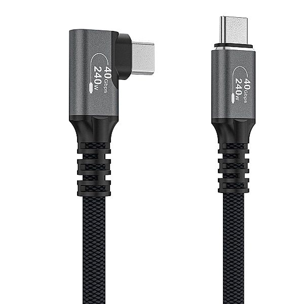 Kabel kątowy Wozinsky WPS2-UY41S USB-C Thunderbolt 4/240W 2m - czarny