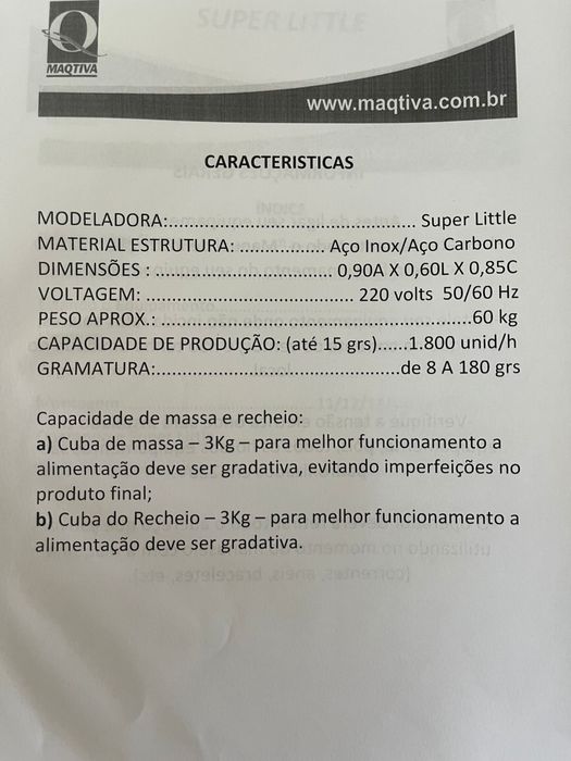 Máquina de salgados Maqtiva