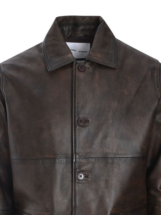 Kurtka skórzana czarna z guzikami SAMSOE SAMSOE L
