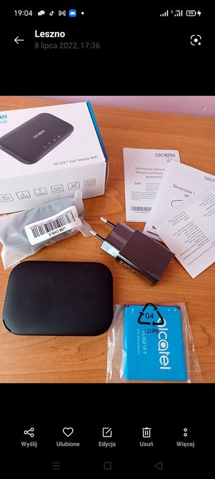 Nowy Router Alcater Link Zone 4G LTE CAT 7 czarny