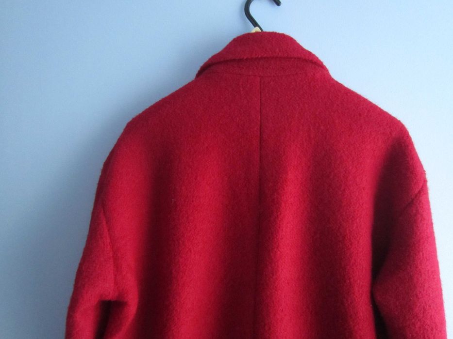 Czerwony płaszcz z wełną,rozm S (M, L) oversize zimowa kurtka Reserved