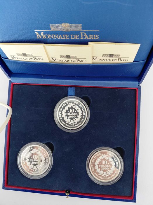 Cx 3 moedas 10F Monnaie de Paris PROOF 2000 MARIANNE