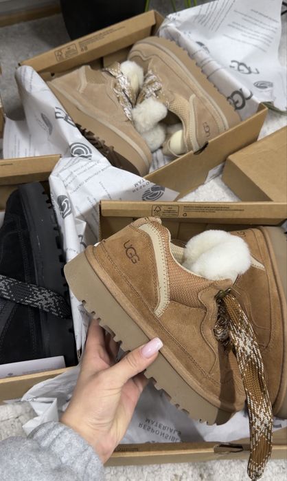 Нові! Жіночі зимові ботинки черевики UGG LowVel хутро кеди UGG