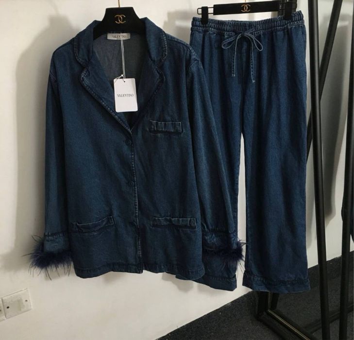 Жіночий джинсовий костюм жакет та джинси