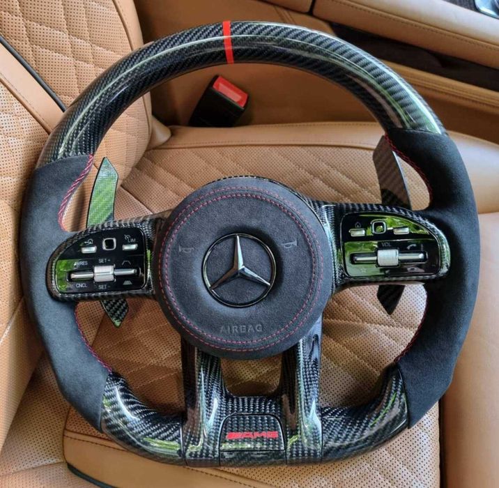 Руль карбоновый Mercedes Мерседес AMG G W463 W464 GLS V167 W167 GLE X167 GLC X254 S W222 W223 E W212 W213 W214 C W205 W206 CLS C257 EQS V297 EQE кермо