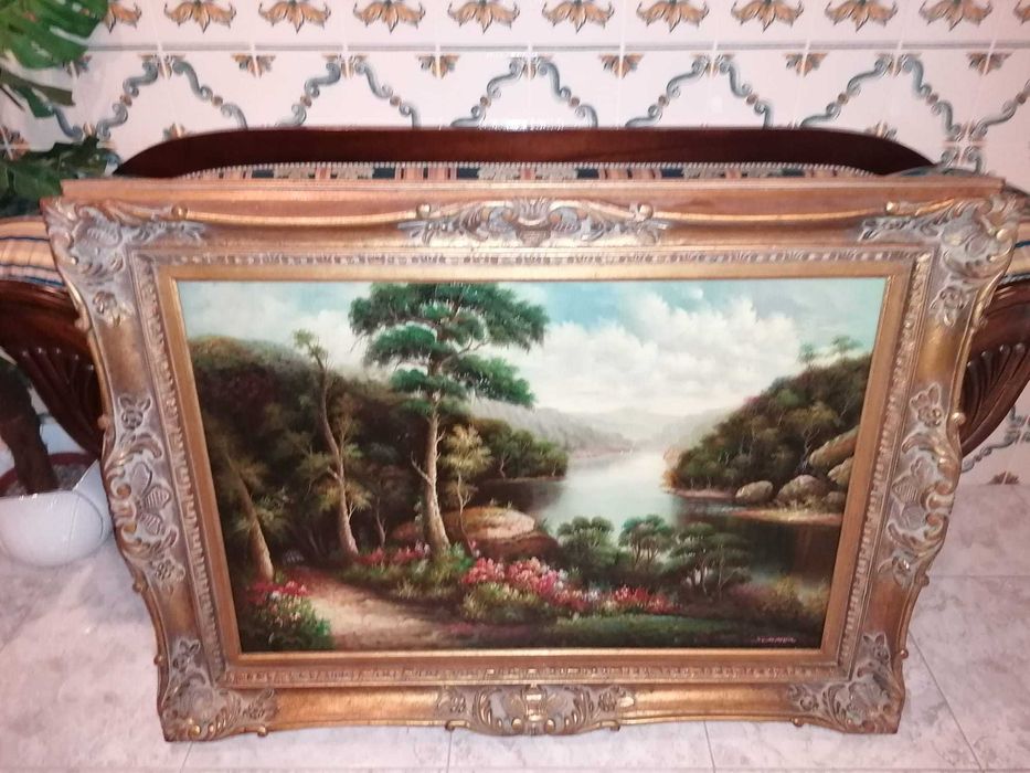 Quadro em óleo sobre tela - Origem USA