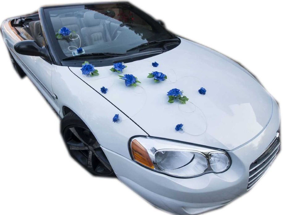 Dekoracje ślubne na auto.Ozdoby strojenie na samochód.CHABROWE 202