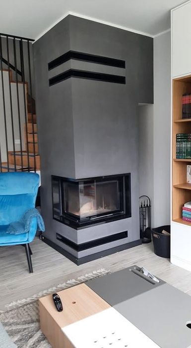 Kominek narożny nowoczesny lub kominek prosty Poznan i okolice