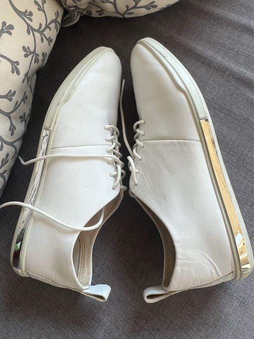 Ecco skorzane damskie białe trampki eleganckie 37