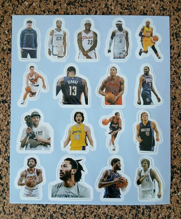 103 Stickers / Autocolantes - NBA Players
