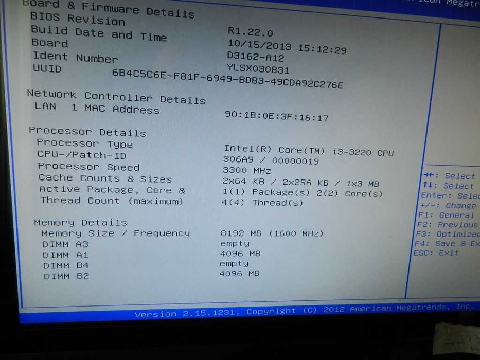 Fujitsu Esprimo P910L Core i3-3220 8GB DDR3
