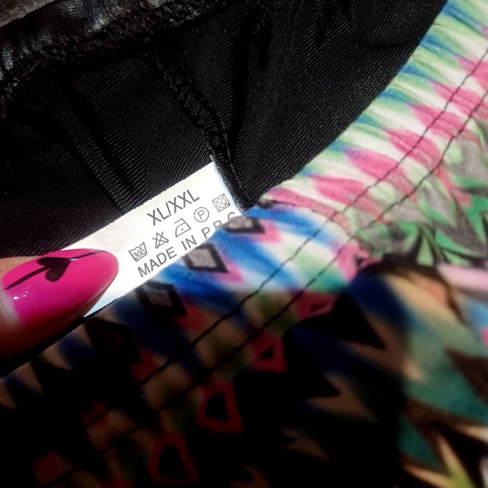 Legginsy skajkowe geometryczny wzór XL