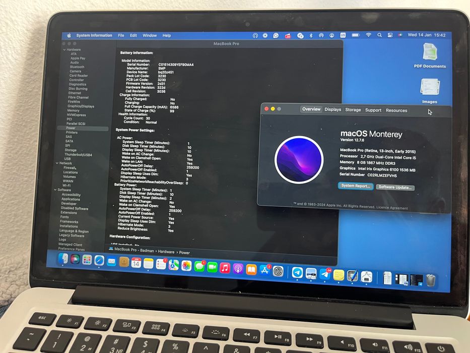 MacBook Pro 13/ Core i5 2,7GHz/ 8GB Ram/ 256 GB SSD