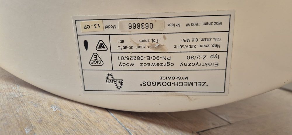 Bojler Ogrzewacz wody ZELMECH-DOMGOS 80L  – sprawny, gotowy do użytku!