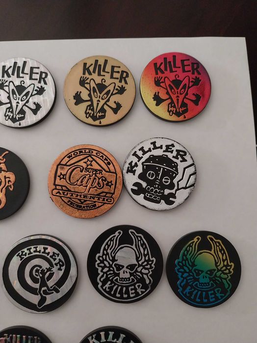 Lote 13 Tazos Killer Caps, official WCF, punk, anos 90, vintage, retro