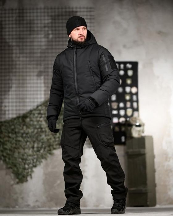 Зимній тактичний костюм 5в1 чорний ПП8202(50 - 02)