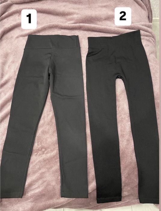 Осінь зима теплі чорні лосини у рубчик